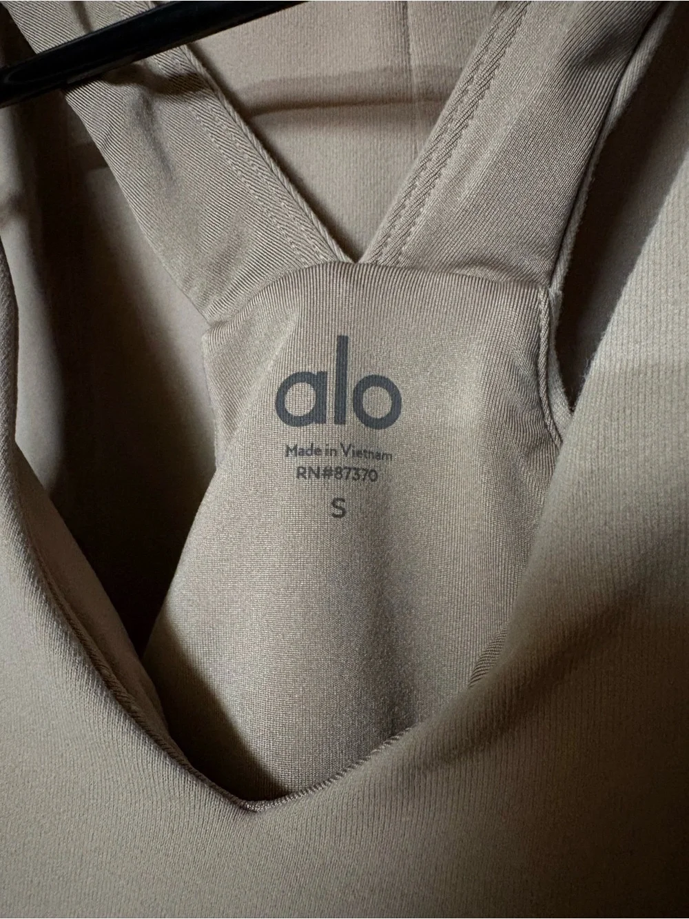 ALO Yoga Beige Flare Leggings and Matching Crop Tank Set